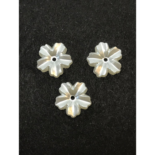 12*12mm Ivory Pearl 5 Petal Flower, Pearl Resin Gem