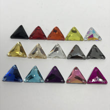 16mm Triangle Sew On, Flat Back Glass Gem