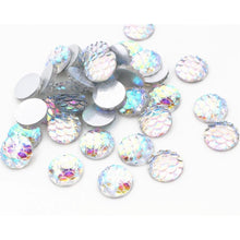 12mm Mix Colours of Mermaid Round Resin Gem