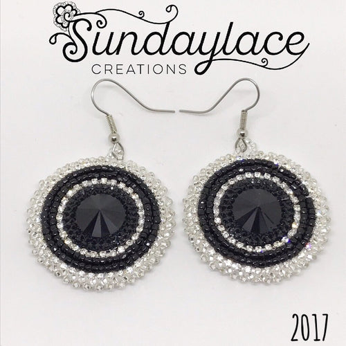 Black & Sparkly Silver Beadwork on hooks