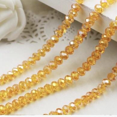 2mm Orange Luster Bicone Beads