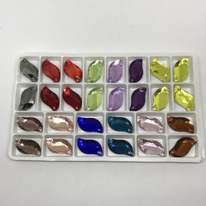 10*20mm S Shaped Glass Gem Sew On