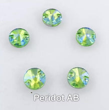 10mm Colourful AB, Rivoli Glass Gem, Sew on