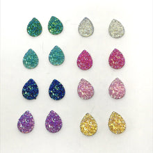 10*14mm Druzy Teardrop in Multiple Colours, Glue on, Resin Gem