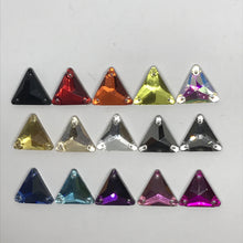 16mm Triangle Sew On, Flat Back Glass Gem