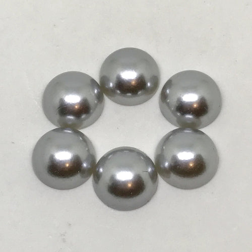 10mm - 14mm Grey Pearl Glue on Resin Gem