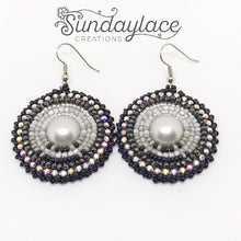 The "Grey Magic" Earrings Collection Beadwork (Round, Teardrop, Flower and Pearl)