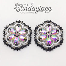 The "Grey Magic" Earrings Collection Beadwork (Round, Teardrop, Flower and Pearl)