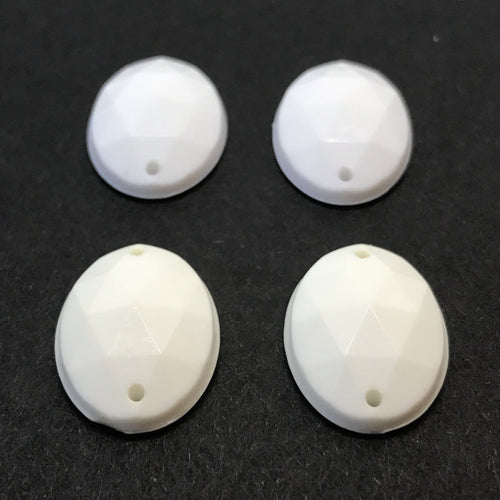 13*18mm OVAL White and Ivory Opaque Resin Gem