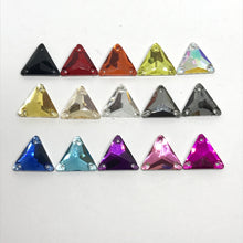 16mm Triangle Sew On, Flat Back Glass Gem