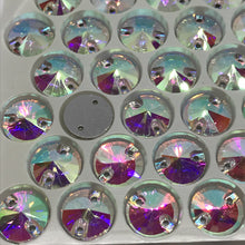 12mm, 14mm, 16mm & 18mm AB Rivoli , Sew on, Glass Gems