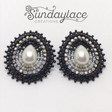 The "Grey Magic" Earrings Collection Beadwork (Round, Teardrop, Flower and Pearl)