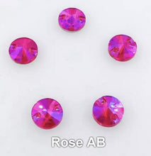 10mm Colourful AB, Rivoli Glass Gem, Sew on