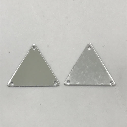 23mm Triangle Acrylic Mirror Slab Gem with Holes