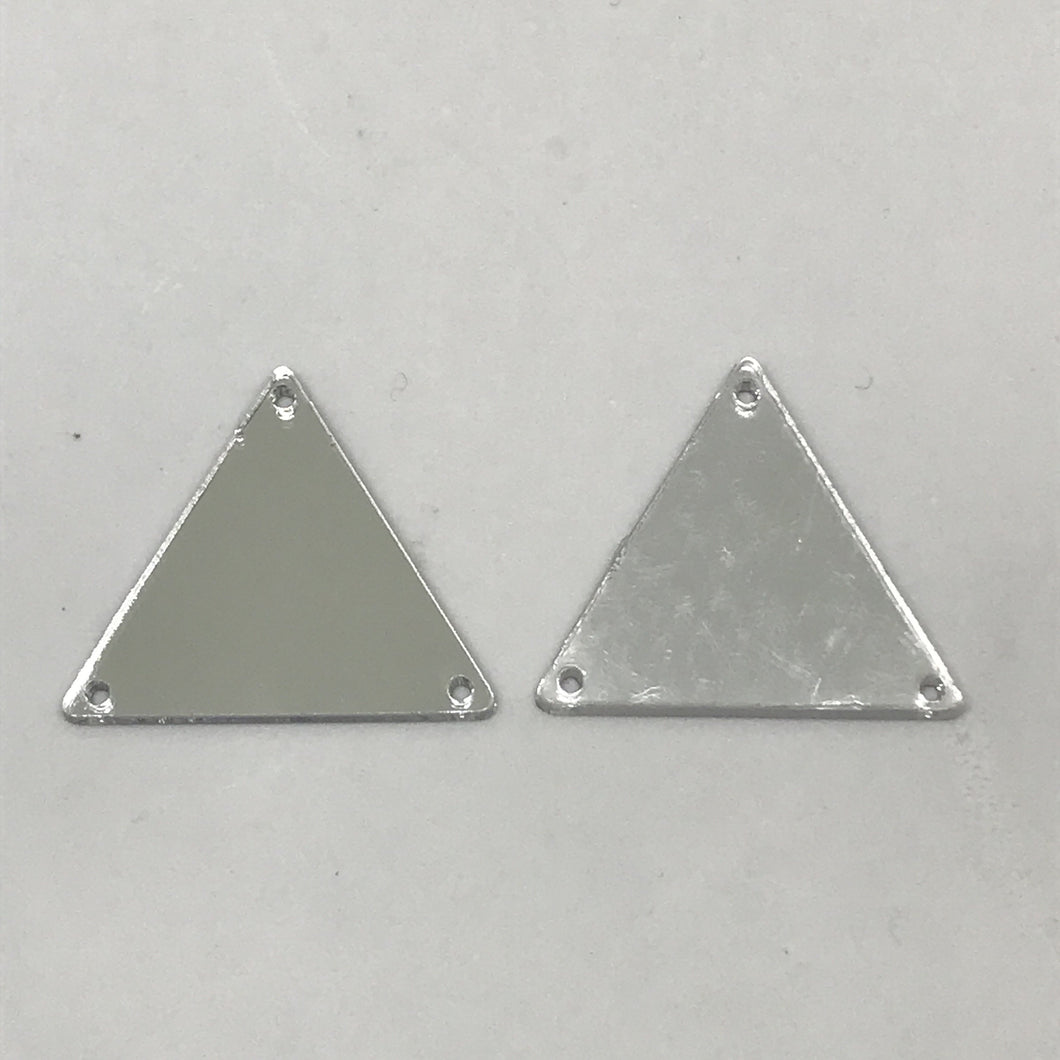 23mm Triangle Acrylic Mirror Slab Gem with Holes