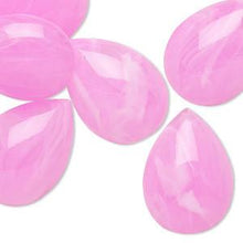 Milky White Marbled Effect Acrylic Resin Gems