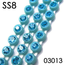 Ss8 Coloured Stone Plastic Cup Rhinestone Banding Chain 1 Yard
