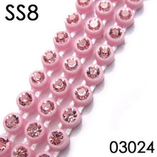 Ss8 Coloured Stone Plastic Cup Rhinestone Banding Chain 1 Yard