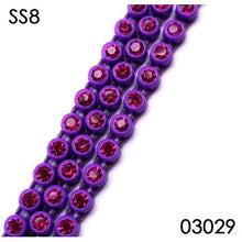 Ss8 Coloured Stone Plastic Cup Rhinestone Banding Chain 1 Yard