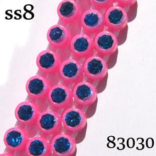 Ss8 Coloured Stone Plastic Cup Rhinestone Banding Chain 1 Yard